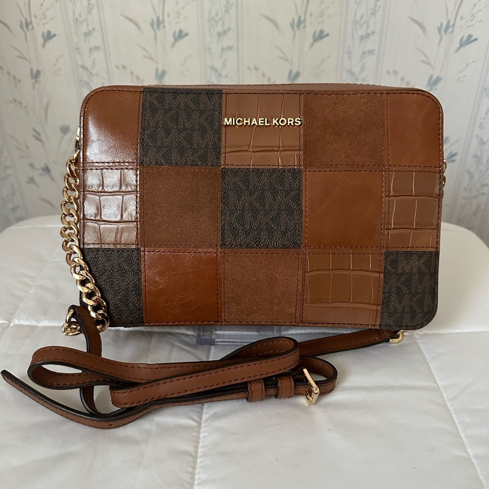 Michael Kors Brown Patchwork Crossbody - image 1